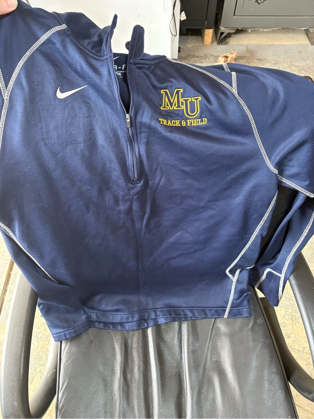 Nike Navy & Yellow MU Track & Field Lightweight Quarter-Zip